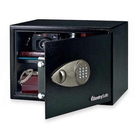 Sentry Safe Electronic Safe w/Lock/Key, 17"x14-3/4"x10-3/5", Black SENX125